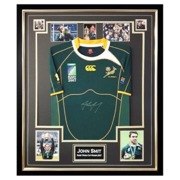 Framed John Smith Signed Shirt - Rugby World Cup Winner 2007