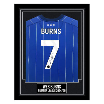 Wes Burns Signed Framed Shirt - Premier League 2024/25