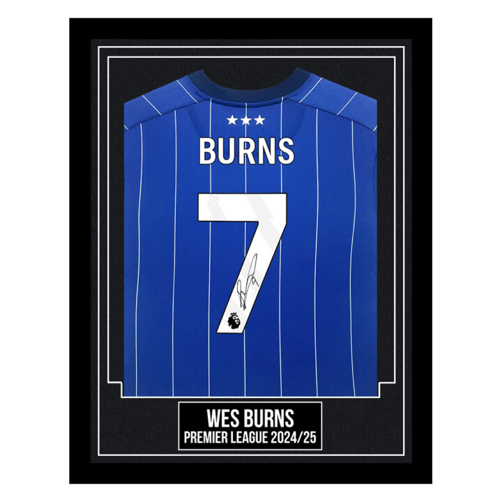 Wes Burns Signed Framed Shirt - Premier League 2024/25