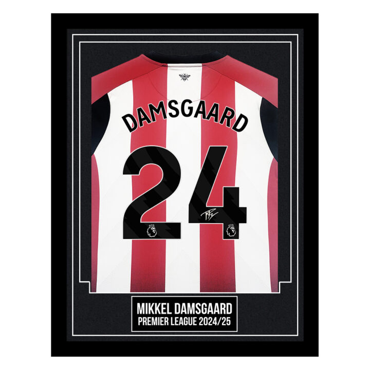 Mikkel Damsgaard Signed Framed Shirt - Premier League 2024/25