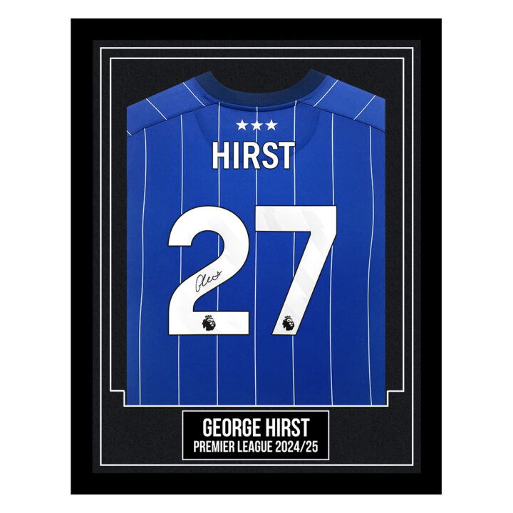George Hirst Signed Framed Shirt - Premier League 2024/25