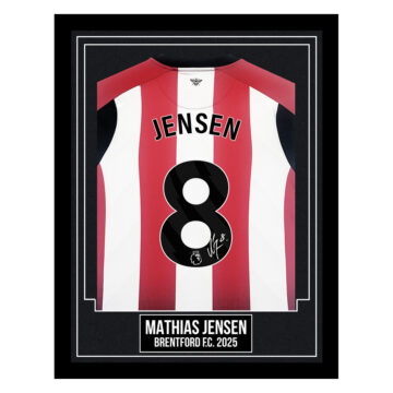 Mathias Jensen Signed Framed Shirt - Brentford F.C. 2025