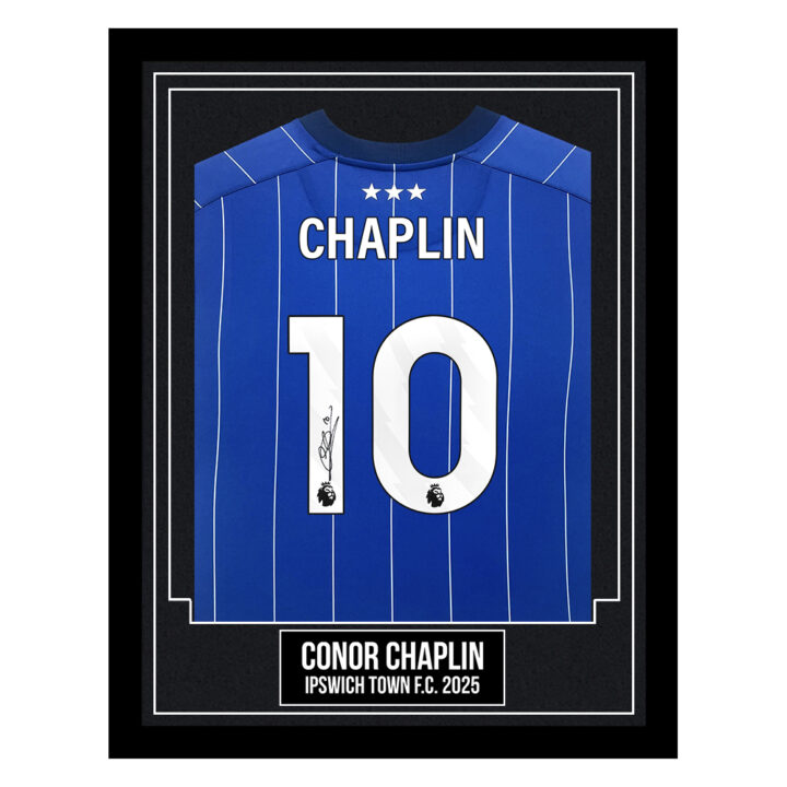 Conor Chaplin Signed Framed Shirt - Ipswich Town F.C. 2025