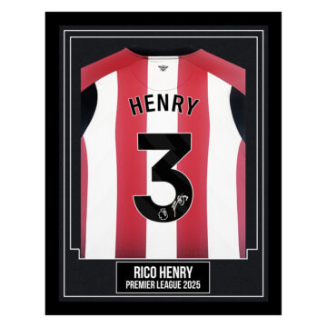 Rico Henry Signed Framed Shirt - Premier League 2025
