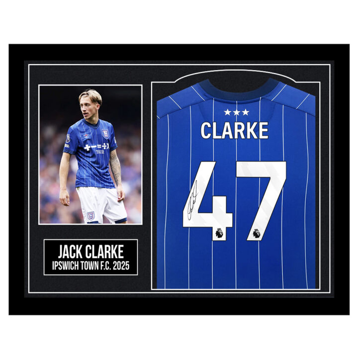 Framed Jack Clarke Signed Shirt - Ipswich Town F.C. 2025