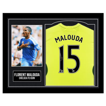 Framed Florent Malouda Signed Shirt - Chelsea FC Icon