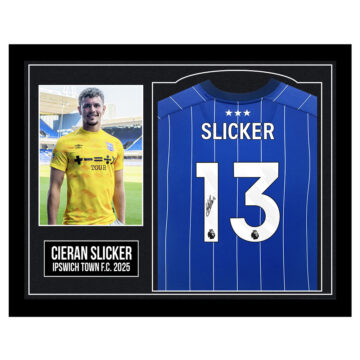 Framed Cieran Slicker Signed Shirt - Ipswich Town F.C. 2025