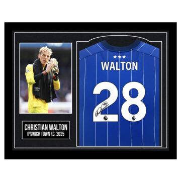 Framed Christian Walton Signed Shirt - Ipswich Town F.C. 2025
