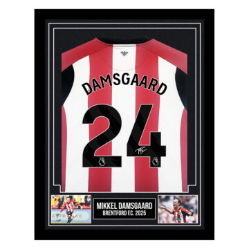 Signed Mikkel Damsgaard Framed Shirt - Brentford F.C. 2025