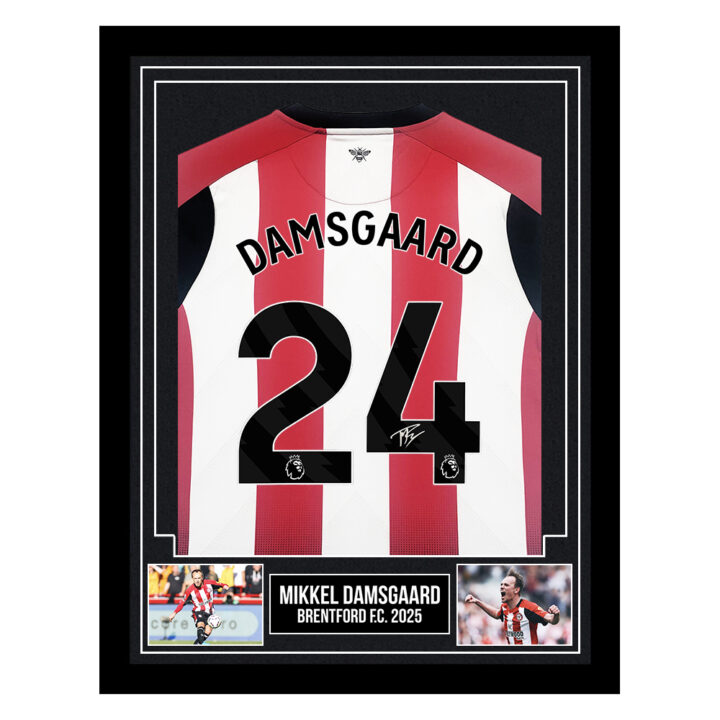 Signed Mikkel Damsgaard Framed Shirt - Brentford F.C. 2025