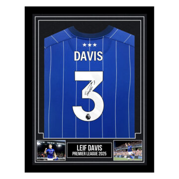 Signed Leif Davis Framed Shirt - Premier League 2025