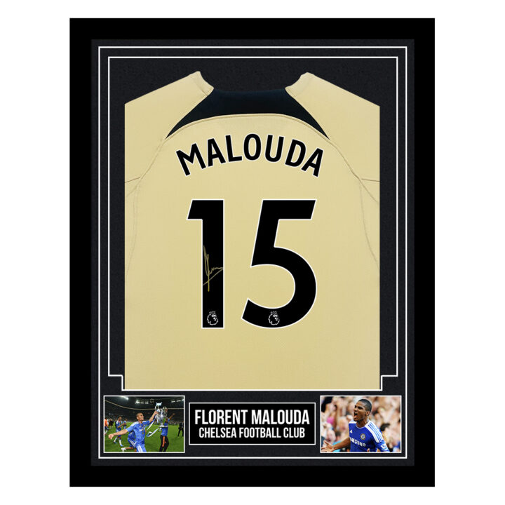 Signed Florent Malouda Framed Shirt - Chelsea Football Club