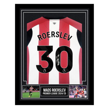 Signed Mads Roerslev Framed Shirt - Premier League 2024/25