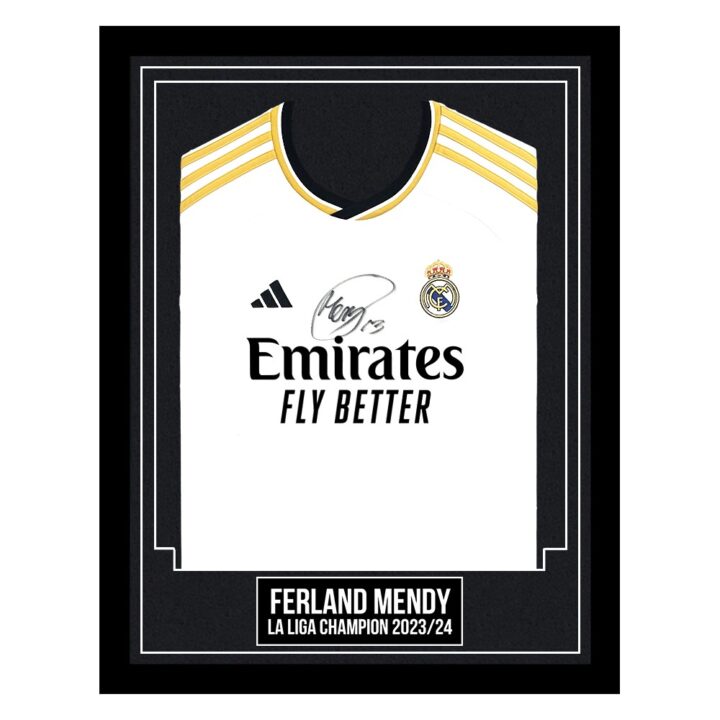 Ferland Mendy Signed Framed Shirt - Real Madrid La Liga Champion 2023/24