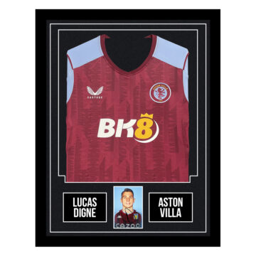 Signed Lucas Digne Framed Display Shirt - Aston Villa Autograph