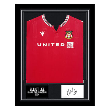 Signed Elliot Lee Framed Display Shirt - League Two Promotion 2024