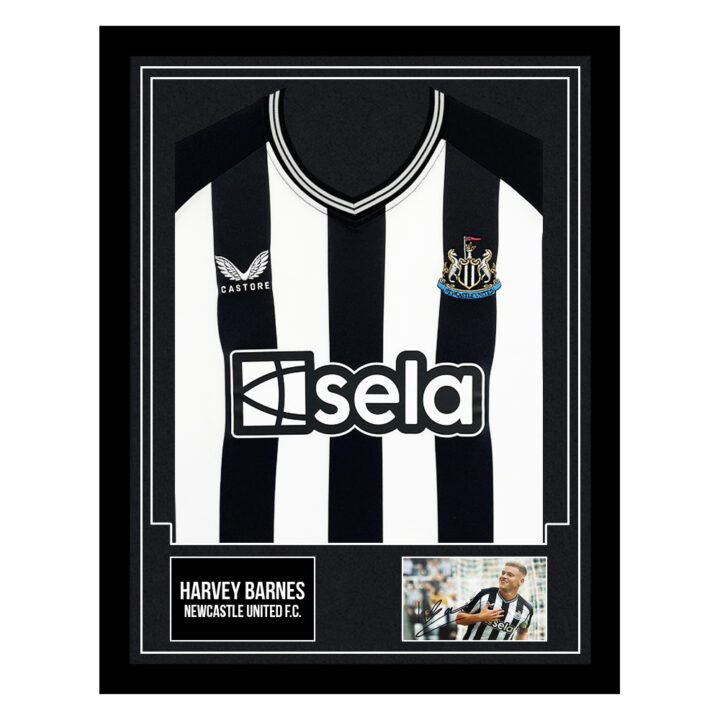 Signed Harvey Barnes Framed Display Shirt - Newcastle United F.C.