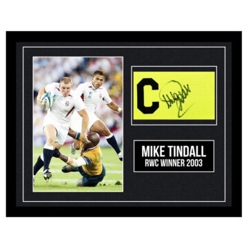 Signed Mike Tindall Framed Armband - RWC Winner 2003