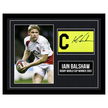 Signed Iain Balshaw Framed Armband - Rugby World Cup Winner 2003
