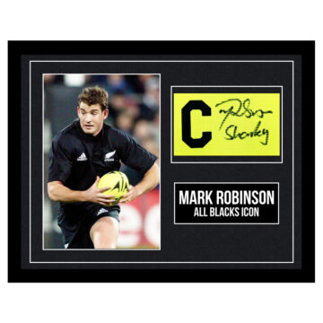 Signed Mark Robinson Framed Armband - All Blacks Icon