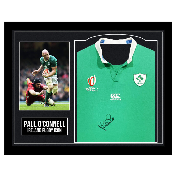 Framed Paul O'Connell Signed Display Shirt - Ireland Rugby Icon