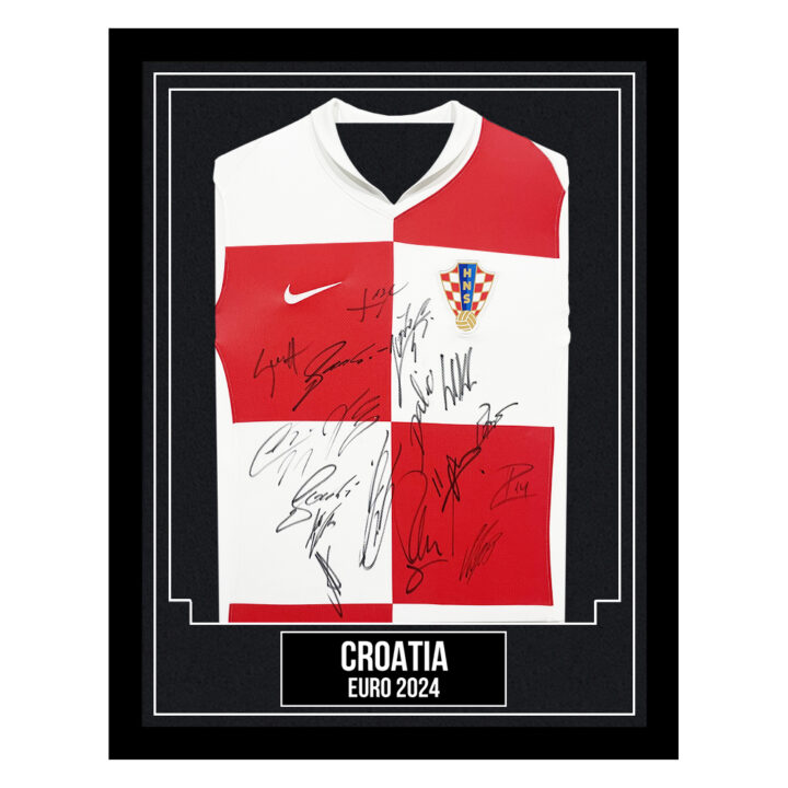 Croatia Signed Framed Home Shirt - Euro 2024 Squad
