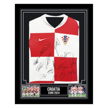 Signed Croatia Framed Home Shirt - Euro 2024