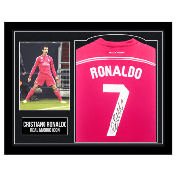 Framed Cristiano Ronaldo Signed Shirt - Real Madrid Icon Autograph