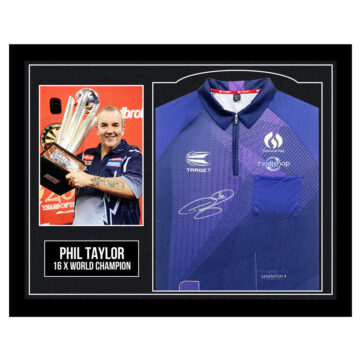 Framed Phil Taylor Signed Shirt - 16 x World Champion