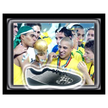 Signed Roberto Carlos Boot Framed Dome - World Cup Winner 2002