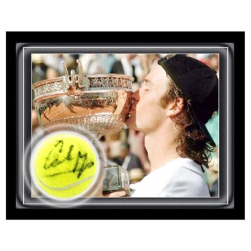 Signed Carlos Moya Ball Framed Dome - French Open Winner 1998