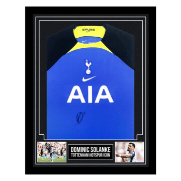 Signed Dominic Solanke Framed Shirt - Tottenham Hotspur Icon