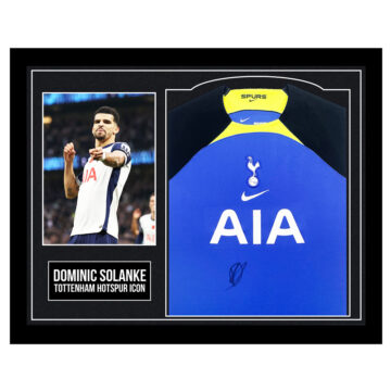 Framed Dominic Solanke Signed Shirt - Tottenham Hotspur Icon