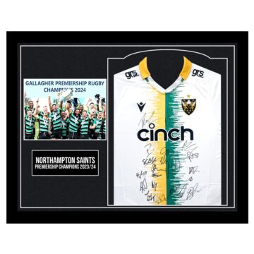 Framed Northampton Saints Signed Shirt - Premiership Champions 2023/24
