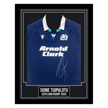 Sione Tuipulotu Signed Framed Shirt - Scotland Rugby 2025