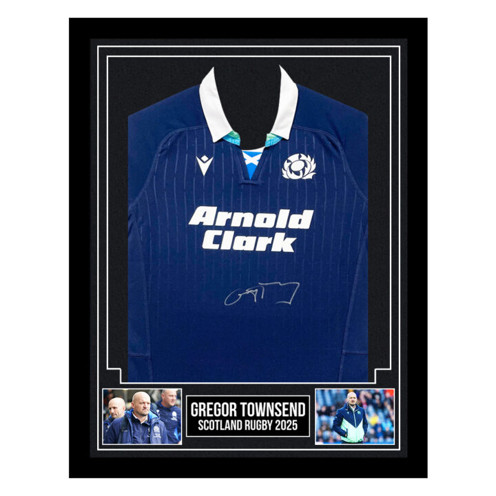 Signed Gregor Townsend Framed Shirt - Scotland Rugby 2025