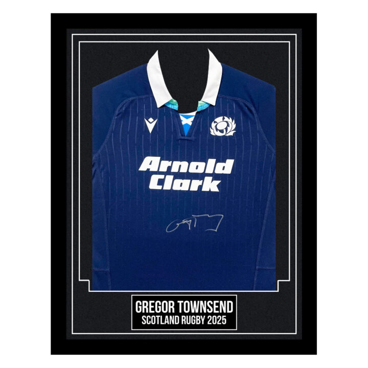 Gregor Townsend Signed Framed Shirt - Scotland Rugby 2025