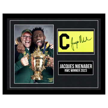 Signed Jacques Nienaber Framed Armband - RWC Winner 2023
