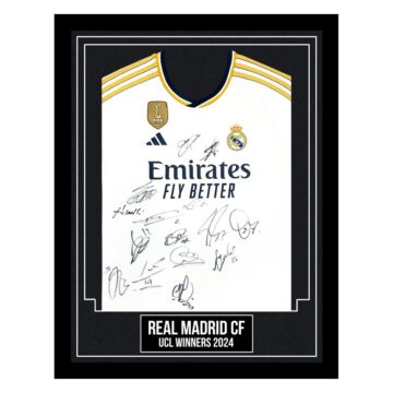Real Madrid CF Signed Framed Match Issue Shirt - UCL Winners 2024