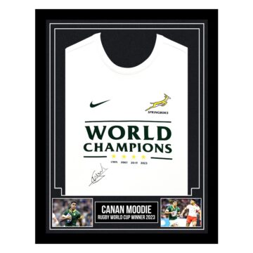 Signed Canan Moodie Framed Shirt - Rugby World Cup Winner 2023