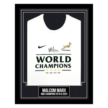 Malcolm Marx Signed Framed Shirt - RWC Champion 2019 & 2023
