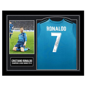 Framed Cristiano Ronaldo Autographed Shirt - Champions League Winner 2018