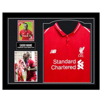 Signed Sadio Mane Framed Display Shirt - Champions League Winner 2019