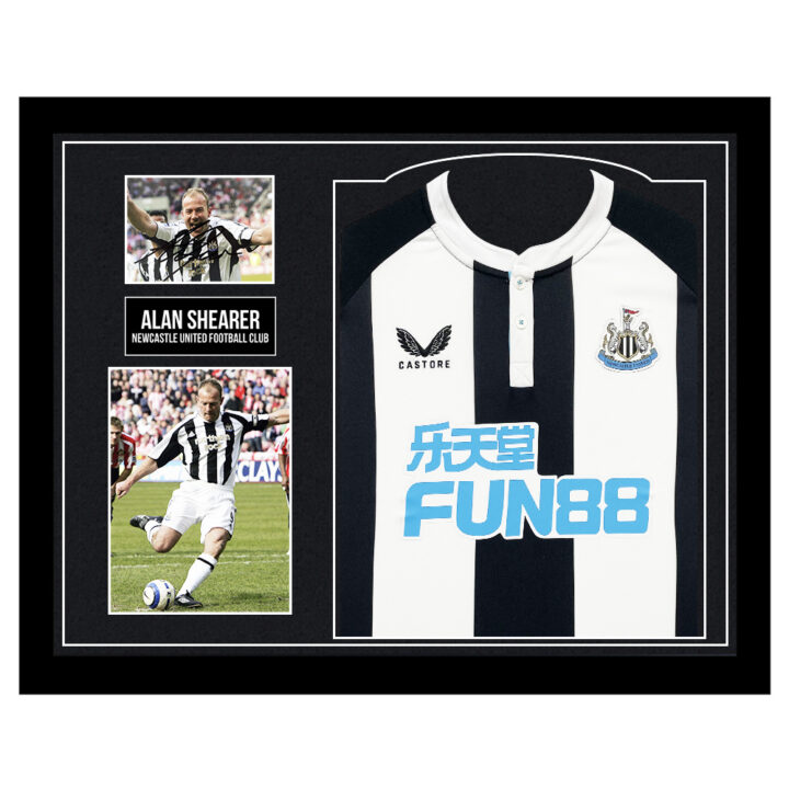 Signed Alan Shearer Framed Display Shirt - Newcastle United Football Club