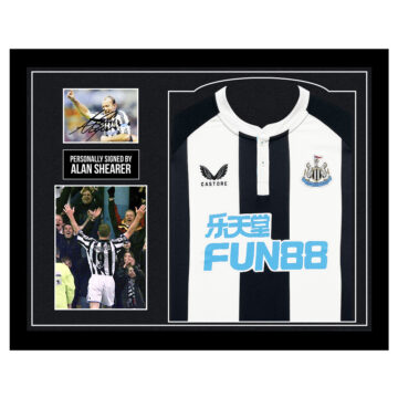 Signed Alan Shearer Framed Display Shirt - Newcastle United Autograph