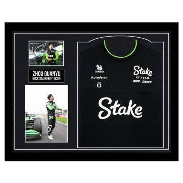Signed Zhou Guanyu Framed Display Shirt - Kick Sauber F1 Icon