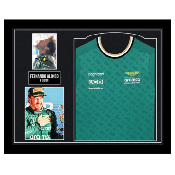 Signed Fernando Alonso Framed Display Shirt - F1 Icon