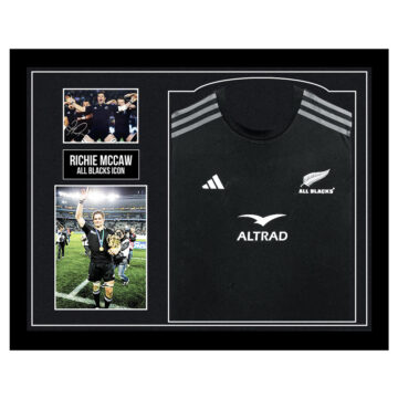 Signed Richie McCaw Framed Display Shirt - All Blacks Icon