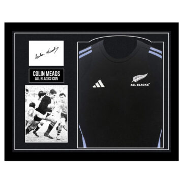Signed Colin Meads Framed Display Shirt - All Blacks Icon