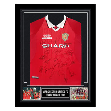 Autographed Manchester United FC Framed Shirt - Treble Winners 1999